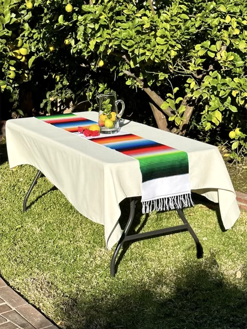 White Sarape Table Runner